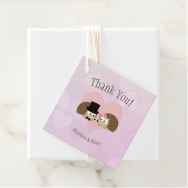 Cute Hedgehogs i Kärlek Tack Gåvor Etiketter