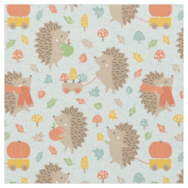 Cute Hedgehogs med Little Löv blue Tyg (Närbild)