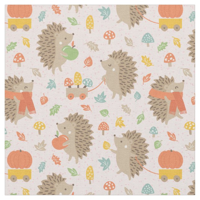 Cute Hedgehogs med Little Löv Rosa Tyg (Närbild)