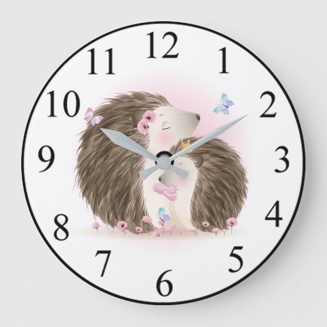 Cute Hedgehogs Stor Klocka (Framsida)