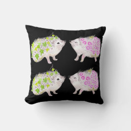 Cute Hedgehogs Throw Pillow Kudde