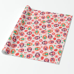 Cute Hedgie Mönster - Papper födelsedagskvällning Presentpapper
