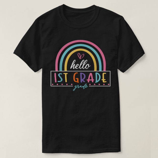 Cute Hej 1:a Klass Kinder Team Back to school Te T Shirt (Design framsida)