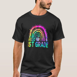 Cute Hej 1:a Klass Regnbåge Tie Dye Tillbaka till  T Shirt