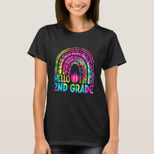 Cute Hej 2:a Klass Tie Dye Rainbow tillbaka till S T Shirt