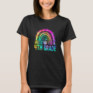 Cute Hej 4th Klass Rainbow Tie Dye back to Schoo T Shirt