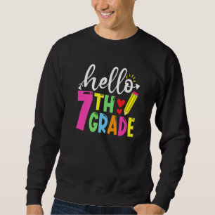 Cute Hej 7 Klass Outfit Lycklig, sista dagen Lång Ärmad Tröja