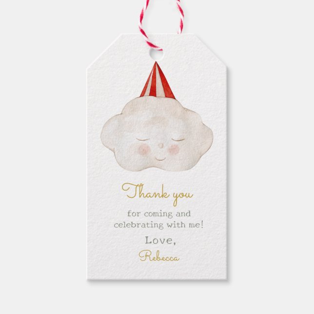 Cute Hej Baby Cloud Baby Shower Presentetikett (Framsidan)