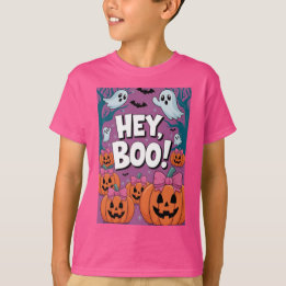 Cute Hej Boo Funny Ghost Halloween T-Shirt