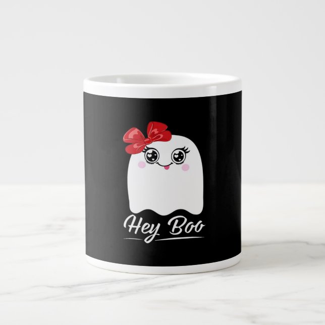 Cute Hej Boo Halloween Jumbo Mugg (Framsidan)