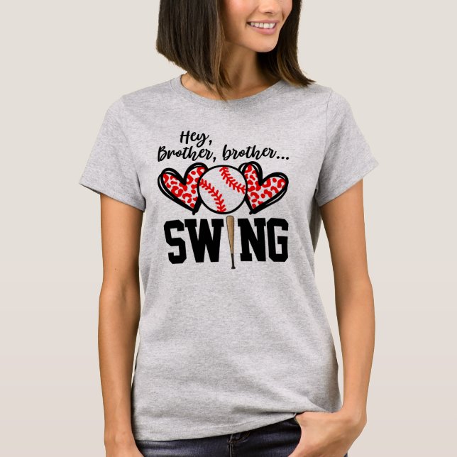 Cute Hej Brother Brother Swing Baseball Brother T Shirt (Framsida)