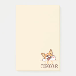 Cute Hej Corgi Hund Post-it Block