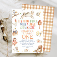 Cute Hej Diddle Nursery Rhyme 1:a födelsedagen