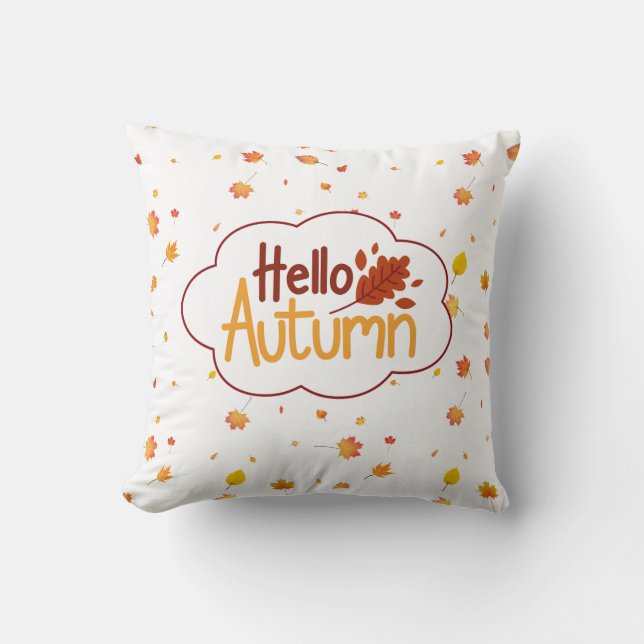 Cute Hej Höst löv Fall Kudde (Framsida)