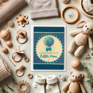 Cute Hej Little Man Funny Baby Modern Card Kort