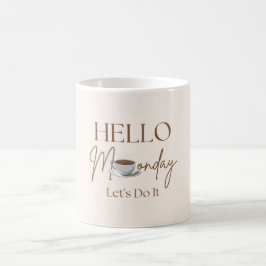 Cute Hej måndag Pastel Cream Beige Kaffemugg