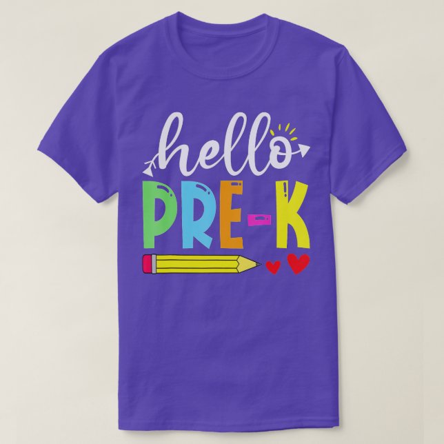 Cute Hej PreK-utrustning Lycklig förra skoldagen T Shirt (Design framsida)