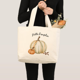 Cute Hej Pumpkin Spice Mysigt Fall Jumbo Tygkasse