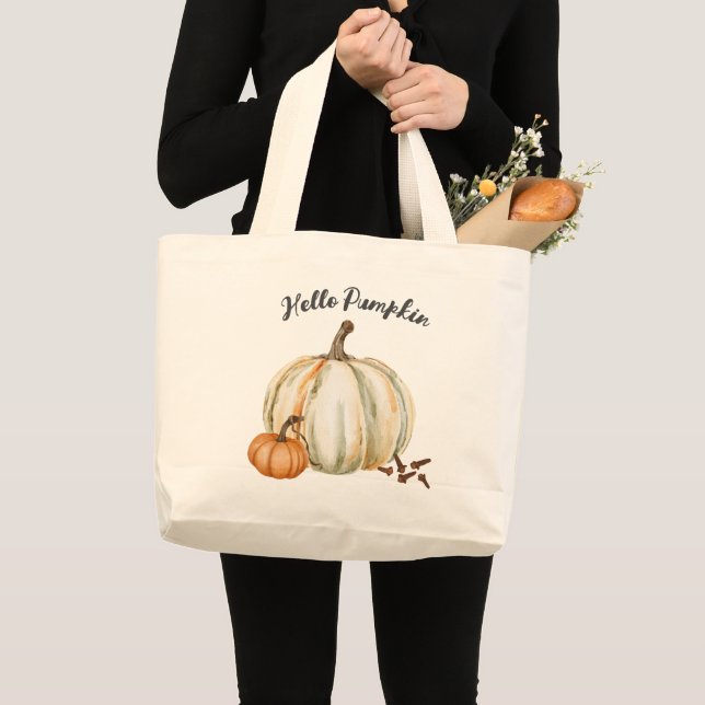 Cute Hej Pumpkin Spice Mysigt Fall Jumbo Tygkasse (Framsida (produkt))