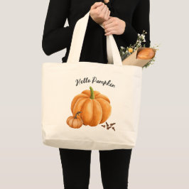 Cute Hej Pumpkin Spice Mysigt Fall Jumbo Tygkasse