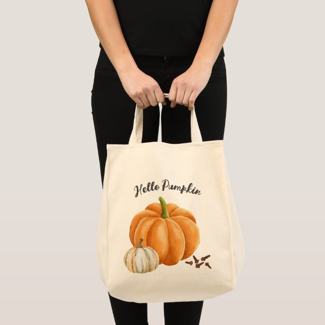 Cute Hej Pumpkin Spice Mysigt Fall Tygkasse (Framsida (produkt))