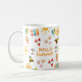 Cute Hej Sommsömlös Mönster Kaffemugg