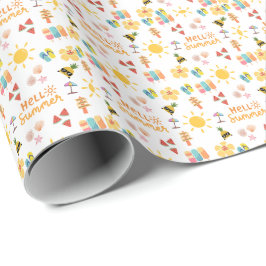 Cute Hej Sommsömlös Mönster Presentpapper