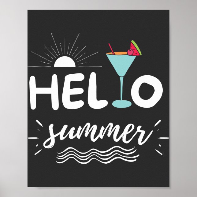 Cute Hej Summer Beach Poster (Framsidan)