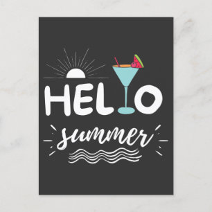 Cute Hej Summer Beach Vykort