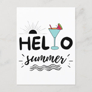 Cute Hej Summer Beach Vykort