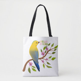 Cute Hej Vår Bird Eco-Friendly Tote | Natur Tygkasse