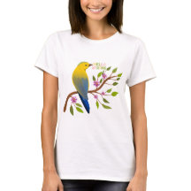 Cute Hej Vår Bird Tee för henne | Nature Älskare