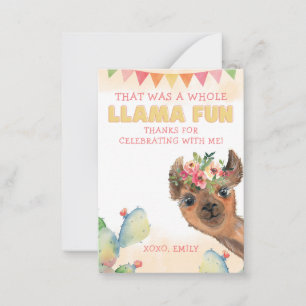 Cute Hel Llama Roligt Birthday Tack Anteckningskort