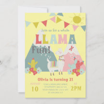 Cute Hela Llama Roligt Barns födelsedag Thmet
