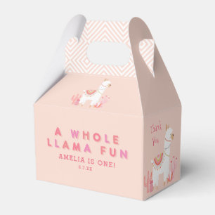 Cute Hela Llama-Roligten Rosa 1:a födelsedagen Par Presentaskar