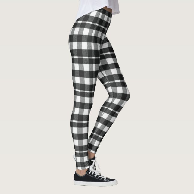 Cute Helgdag Black, vit Play Tartan-jul Leggings (Höger)