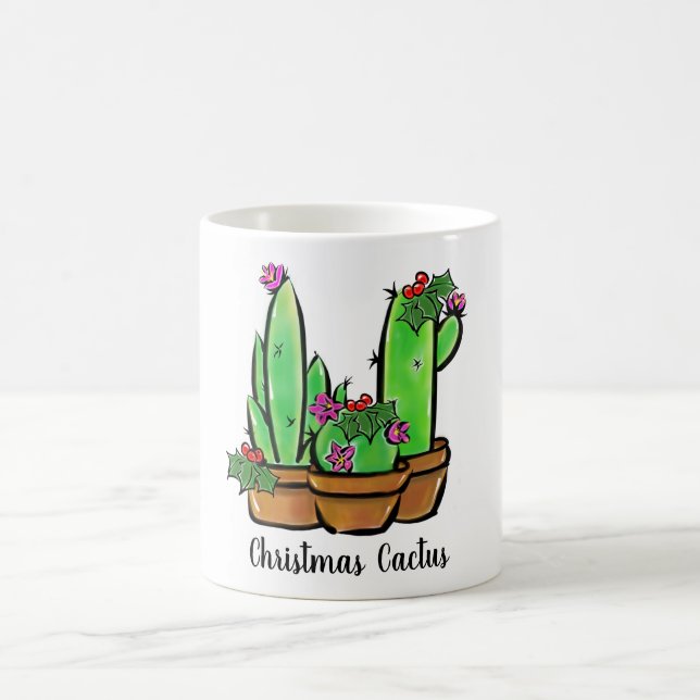 Cute helgdag Cactus cacti succulents Kaffemugg (Center)