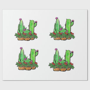 Cute helgdag Cactus cacti succulents Presentpapper