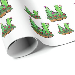 Cute helgdag Cactus cacti succulents Presentpapper