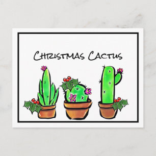Cute helgdag Cactus cacti succulents Vykort