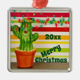 Cute Helgdag Cactus Southwest God jul Julgransprydnad Metall