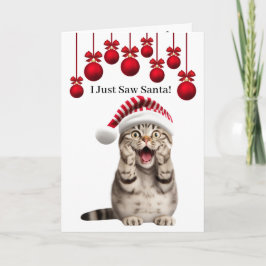 Cute Helgdag Cat-julklapp jul Kort