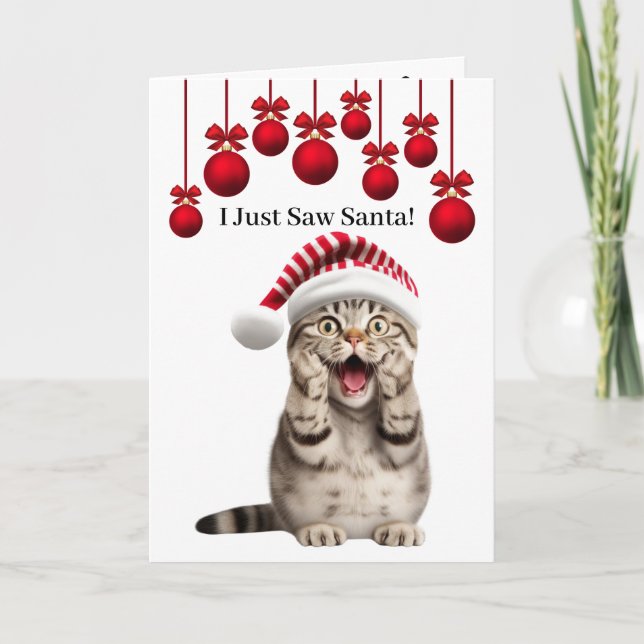 Cute Helgdag Cat-julklapp jul Kort (Framsida)
