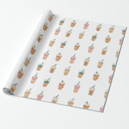 Cute Helgdag Drinks Wrapping Papper Presentpapper