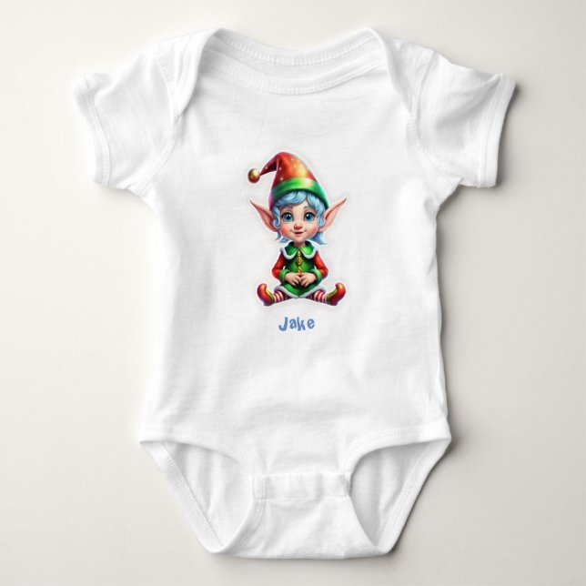 Cute Helgdag Elf T Shirt (Framsida)