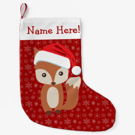 Cute Helgdag Fox-Personligen Djur jul Liten Julstrumpa