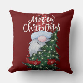 Cute Helgdag Gnome Julgran Pillow Kudde