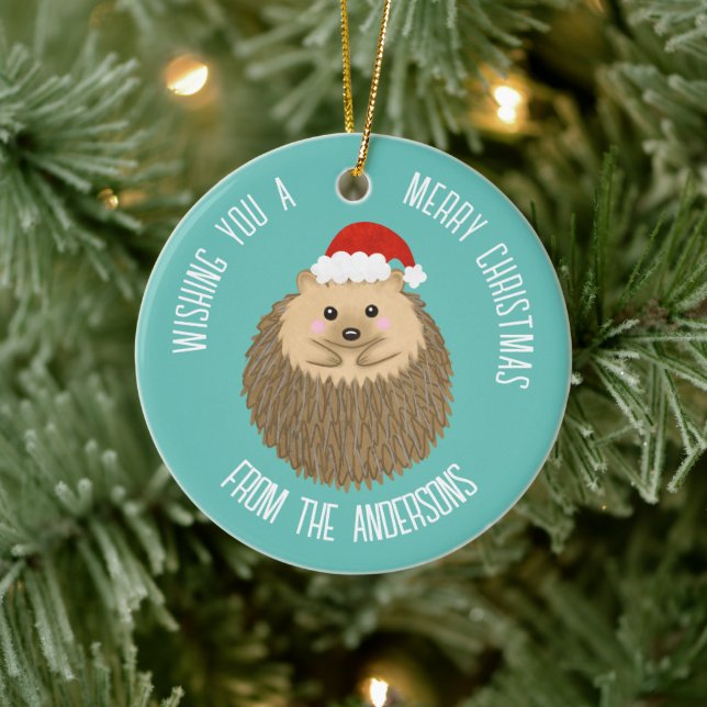 Cute Helgdag Hedgehog Julgransprydnad Keramik (Träd)