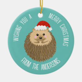 Cute Helgdag Hedgehog Julgransprydnad Keramik