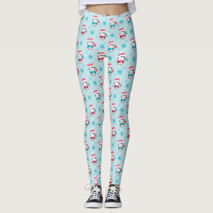 Cute Helgdag Jul Winter Penguin Mönster Leggings